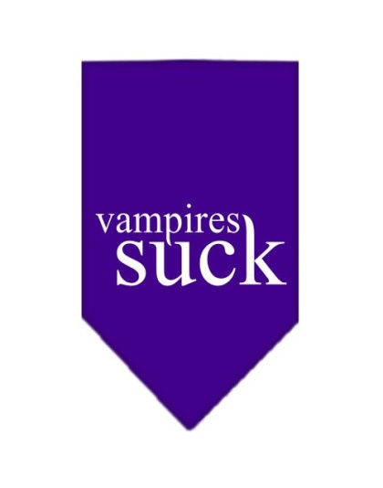 Vampires Suck Screen Print Bandana Purple Large