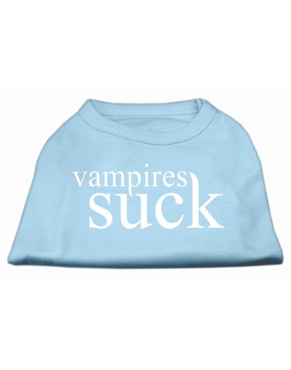 Vampires Suck Screen Print Shirt Baby Blue L