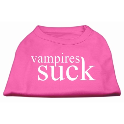 Vampires Suck Screen Print Shirt Bright Pink L