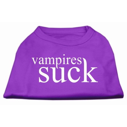 Vampires Suck Screen Print Shirt Purple L