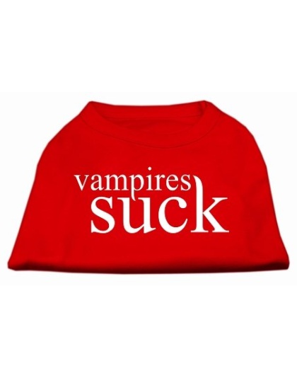 Vampires Suck Screen Print Shirt Red L