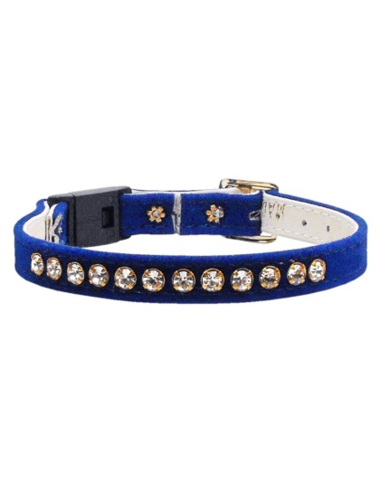 Velvet Breakaway Cat Collar Blue 10