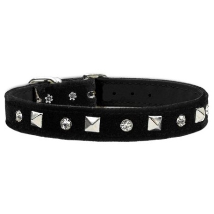 Velvet Crystal and Pyramid Collars Black 10