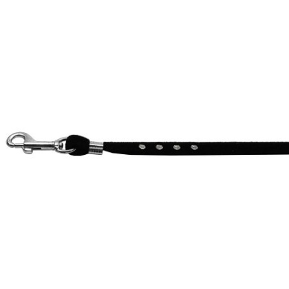 Velvet Step-In Harness Black VL 3/8 Match-Jwl Leash Silver Hrdw