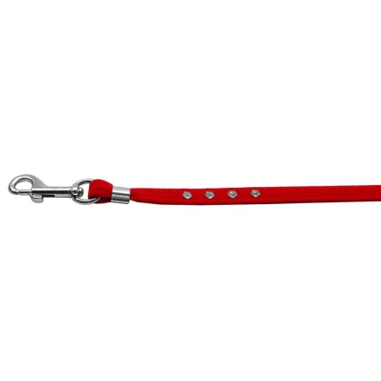 Velvet Step-In Harness Red VL 3/8 Match-Jwl Leash Silver Hrdw