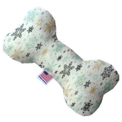 Vintage Snowflakes 10 Inch Canvas Bone Dog Toy