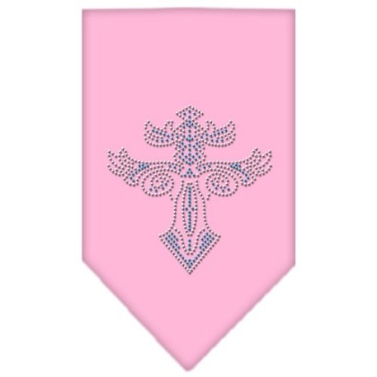 Warriors Cross Rhinestone Bandana Light Pink Large