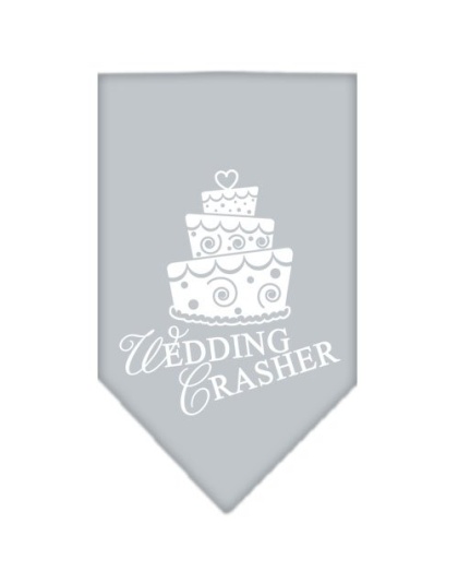 Wedding Crasher Screen Print Bandana Grey Large