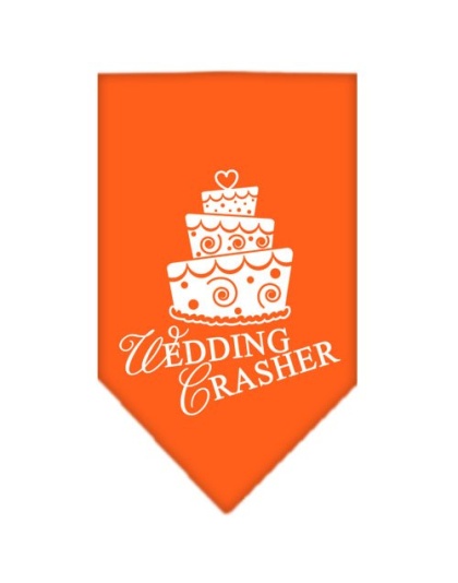 Wedding Crasher Screen Print Bandana Orange Large