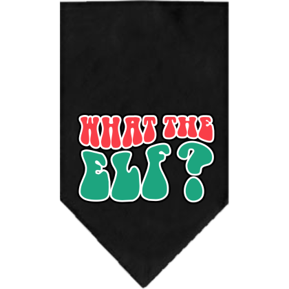 What the Elf Screen Print Bandana Black Size Small