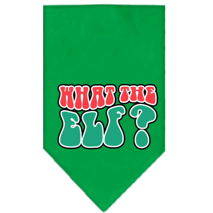What the Elf Screen Print Bandana Emerald Green Size Small