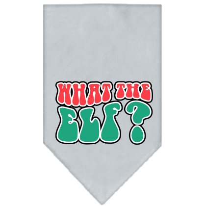 What the Elf Screen Print Bandana Grey Size Small