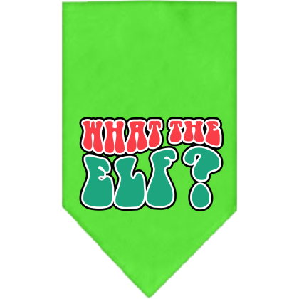 What the Elf Screen Print Bandana Lime Green Size Small