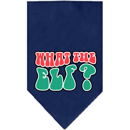 What the Elf Screen Print Bandana Navy Blue Size Small