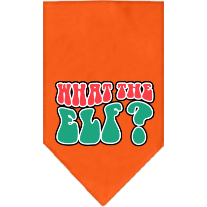 What the Elf Screen Print Bandana Orange Size Small