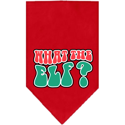 What the Elf Screen Print Bandana Red Size Small