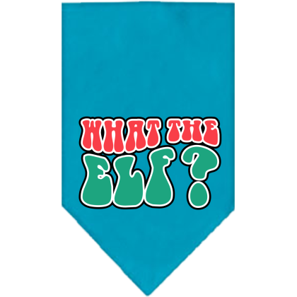 What the Elf Screen Print Bandana Turquoise Size Small