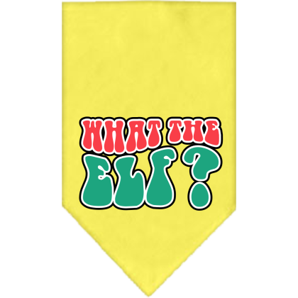 What the Elf Screen Print Bandana Yellow Size Small