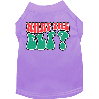 What the Elf Screen Print Dog Shirt Lavender Size XS