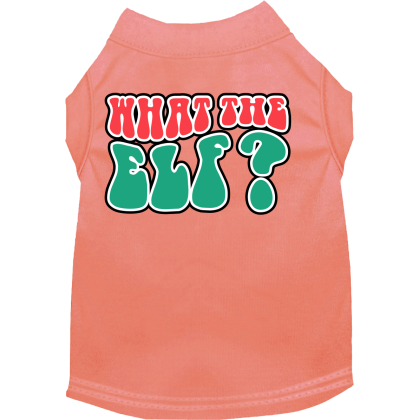 What the Elf Screen Print Dog Shirt Peach Size XS