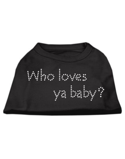 Who Loves Ya Baby? Rhinestone Shirts Black L