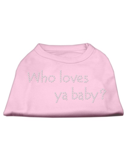 Who Loves Ya Baby? Rhinestone Shirts Light Pink L