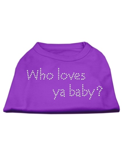 Who Loves Ya Baby? Rhinestone Shirts Purple L