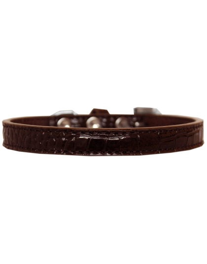 Wichita Plain Croc Dog Collar Chocolate Size 10