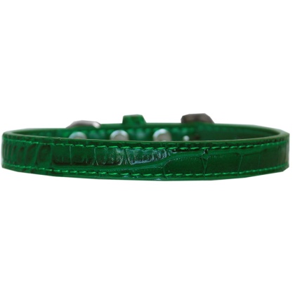 Wichita Plain Croc Dog Collar Emerald Green Size 10