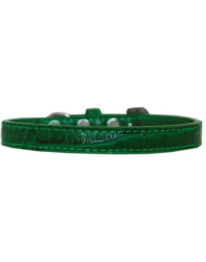 Wichita Plain Croc Dog Collar Emerald Green Size 10
