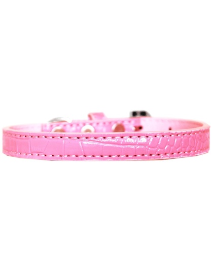 Wichita Plain Croc Dog Collar Light Pink Size 10