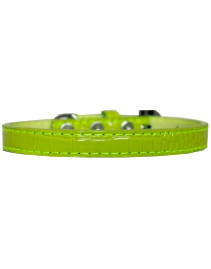 Wichita Plain Croc Dog Collar Lime Green Size 10