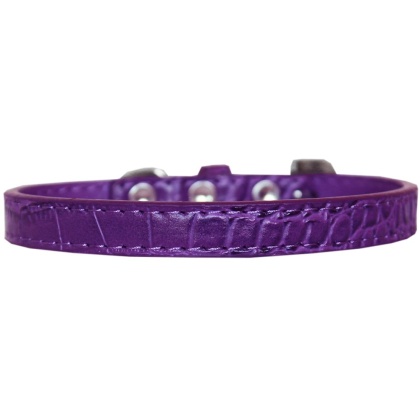 Wichita Plain Croc Dog Collar Purple Size 10