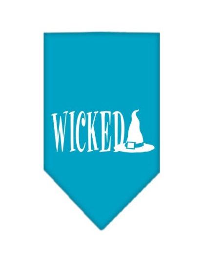 Wicked Screen Print Bandana Turquoise Large