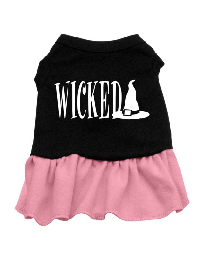 Wicked Screen Print Dress Black with Pink Lg