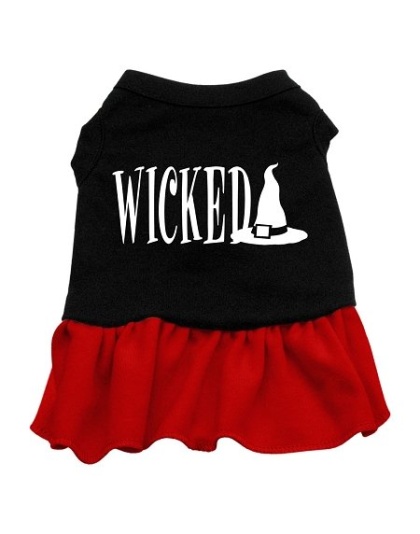 Wicked Screen Print Dress Black with Red Lg