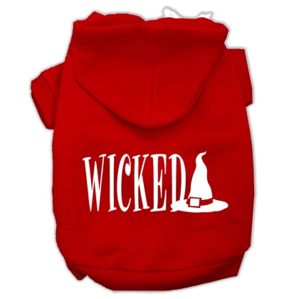 Wicked Screen Print Pet Hoodies Red Size L