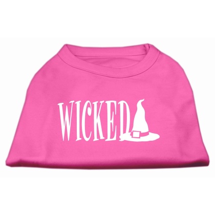 Wicked Screen Print Shirt Bright Pink L