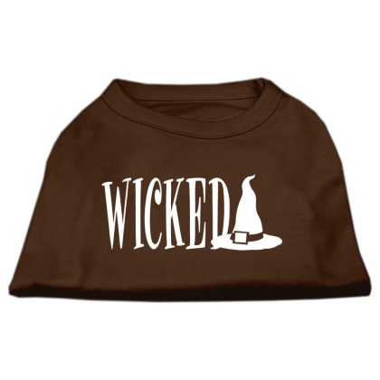 Wicked Screen Print Shirt Brown Lg