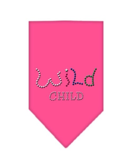 Wild Child Rhinestone Bandana Bright Pink Large