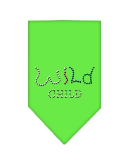 Wild Child Rhinestone Bandana Lime Green Large