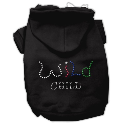 Wild Child Rhinestone Hoodies Black L