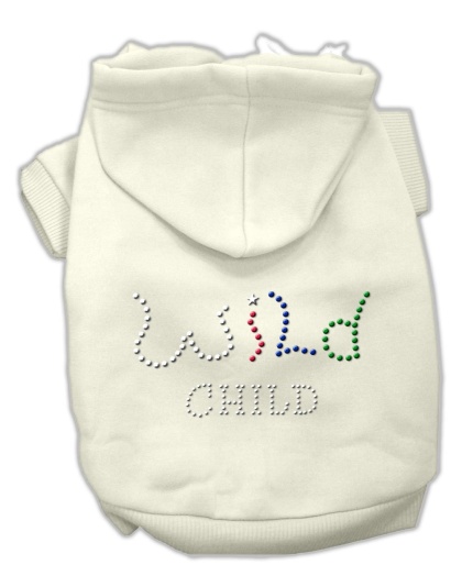 Wild Child Rhinestone Hoodies Cream L