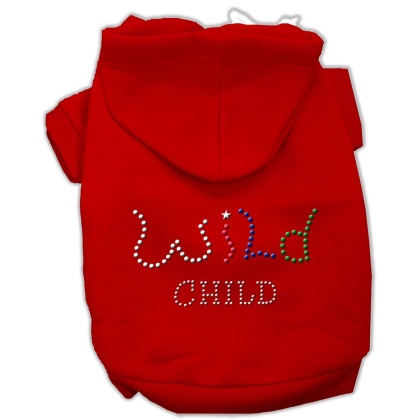 Wild Child Rhinestone Hoodies Red L