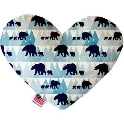 Winter Bear Tracks 6 Inch Canvas Heart Dog Toy