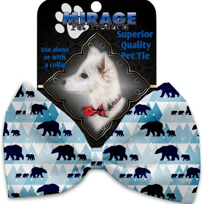 Winter Bear Tracks Pet Bow Tie