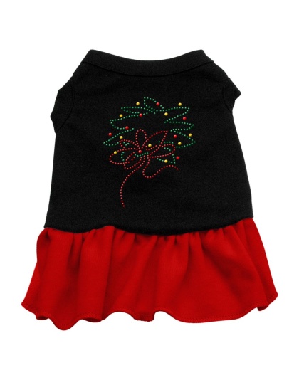 Wreath Rhinestone Dress Black with Red Lg