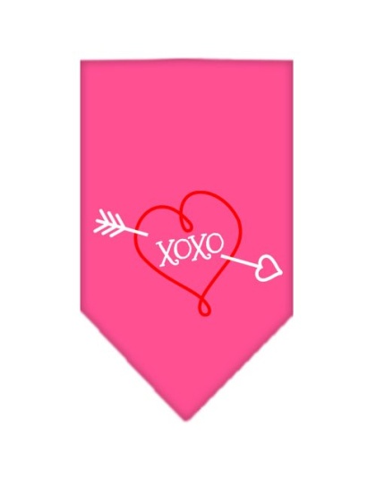 XOXO Screen Print Bandana Bright Pink Large