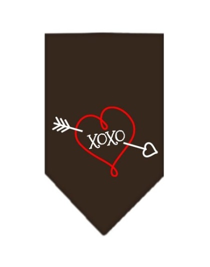 XOXO Screen Print Bandana Cocoa Large