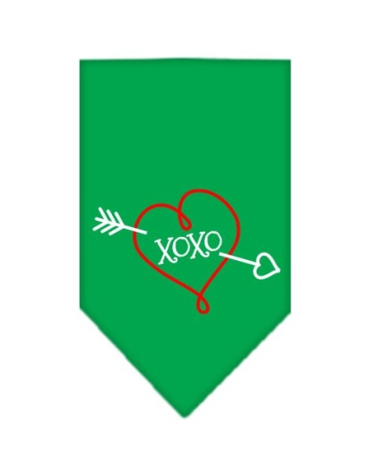 XOXO Screen Print Bandana Emerald Green Large